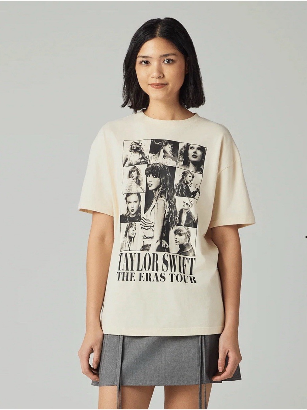 Taylor Swift The Eras Tour Small Cream Official Graphic Collage T-shirt